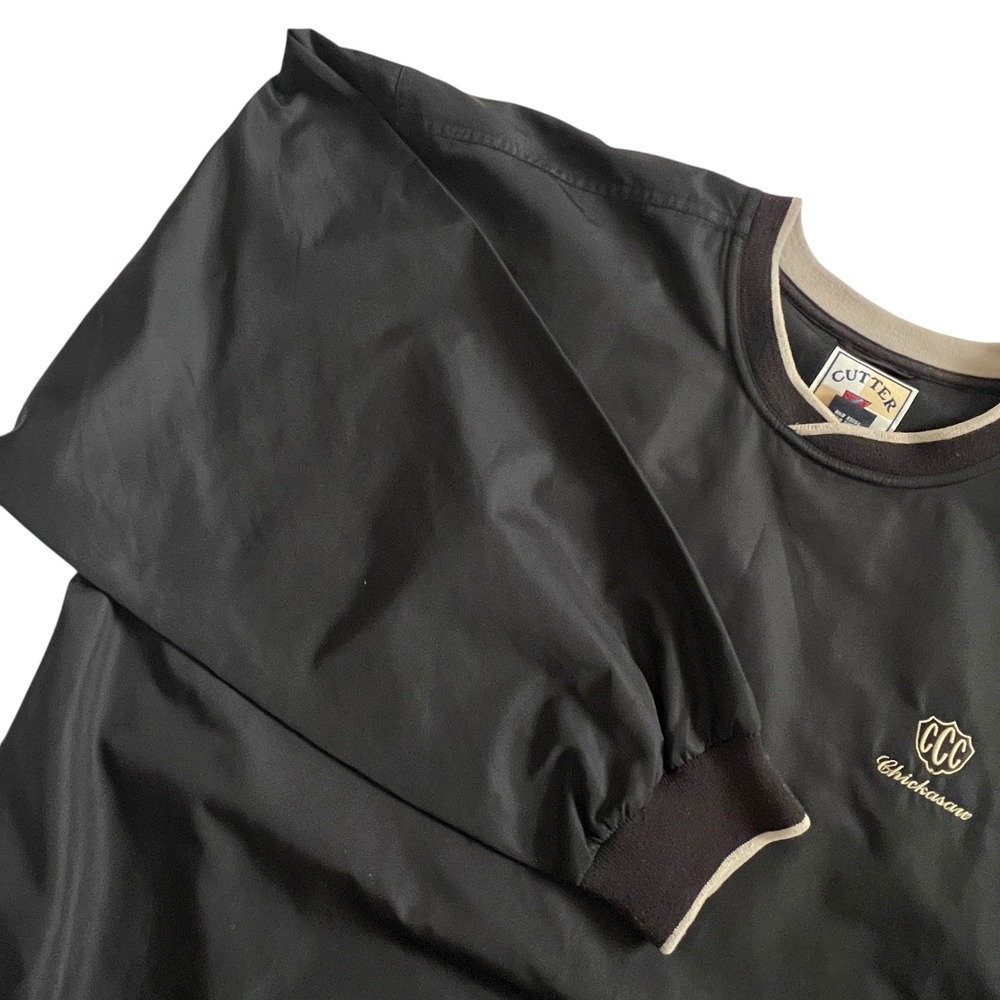 Cutter & Buck Chickasaw Golf Course V-Neck Windbreaker Pullover Mens XL‎ Black
